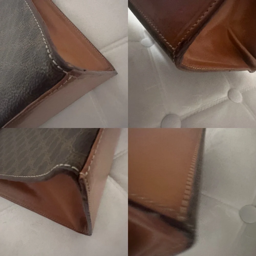 Celine Macadam Brown Canvas HandBag PVC - Picture 14 of 15
